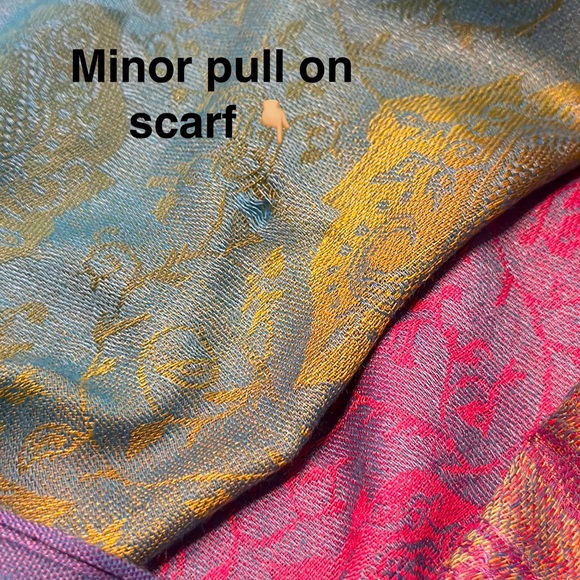 💜 PASHPASHMINA 100% Cashmere Scarf – 68” x 27” – Multicolor Paisley - Picture 5 of 8